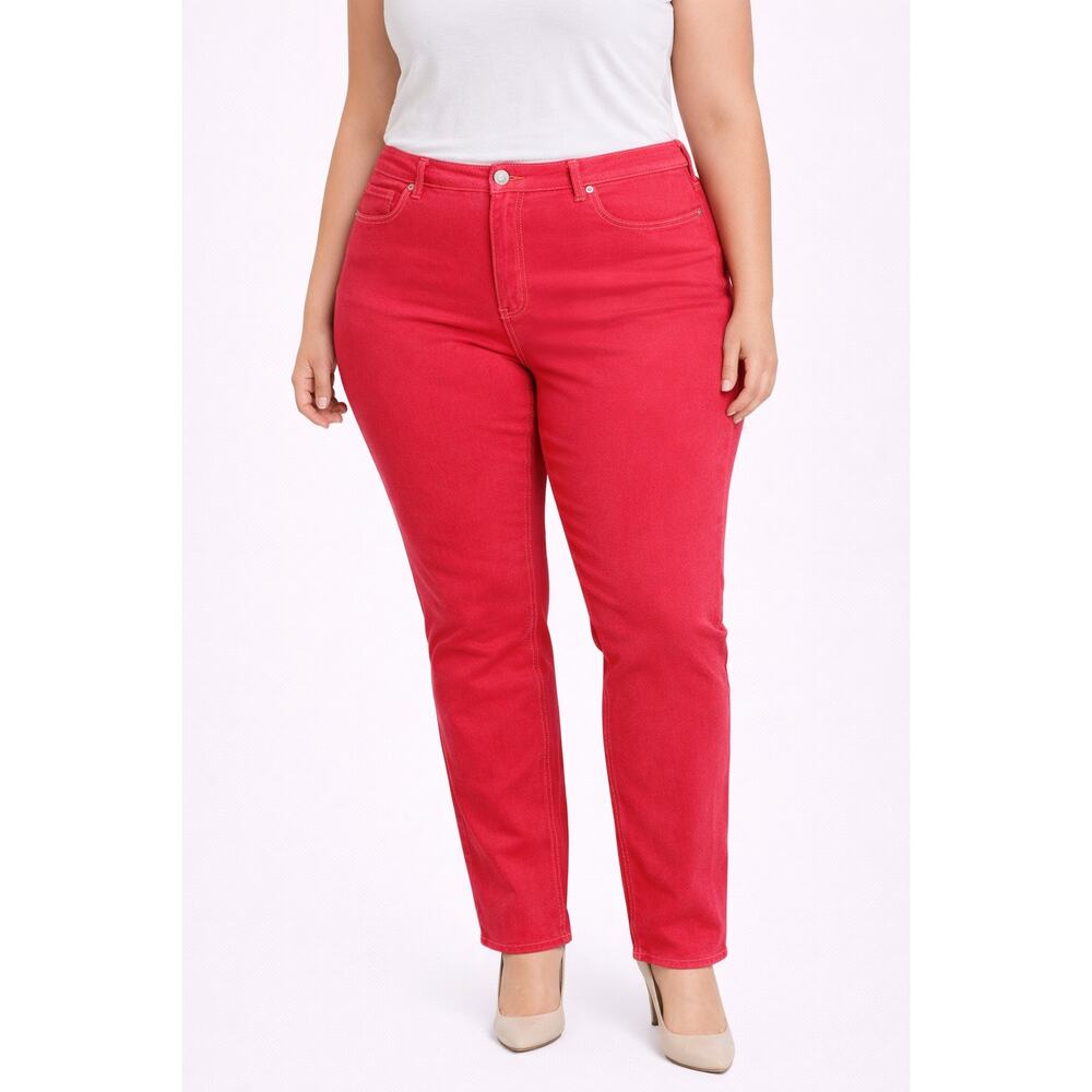 Company Ellen Tracy 16 Scarlet bright pink/red Stretch Jean pants NWT